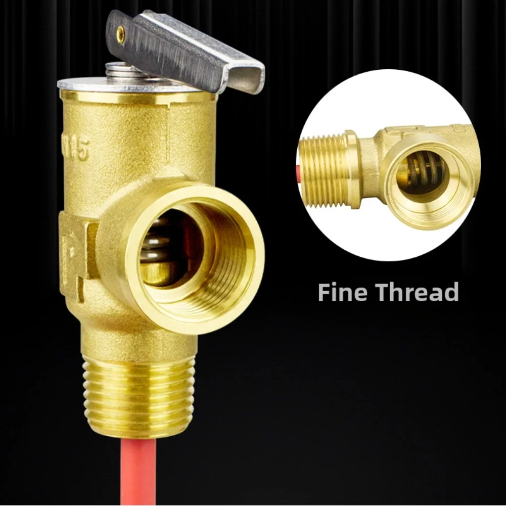 DN15 Pressure Temperature Safety Valve For Water Heaters Boilers Brass Relief Valve To Prevent Pressure-related Damage 1.6MPa