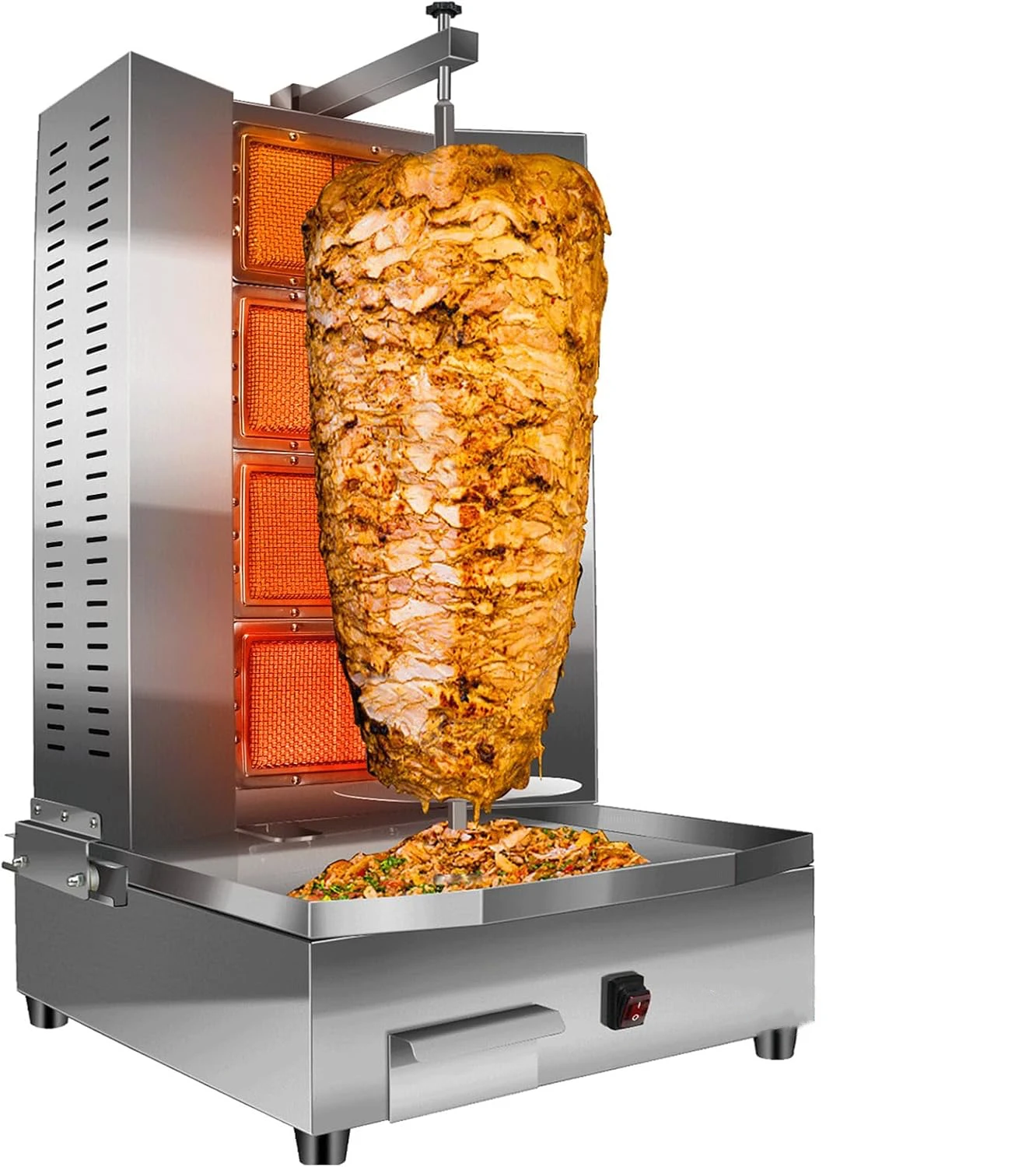 Vertical Barbecue Grill Doner Kebab Gyro Grill Rotating Kebab Machine With 4 Burners