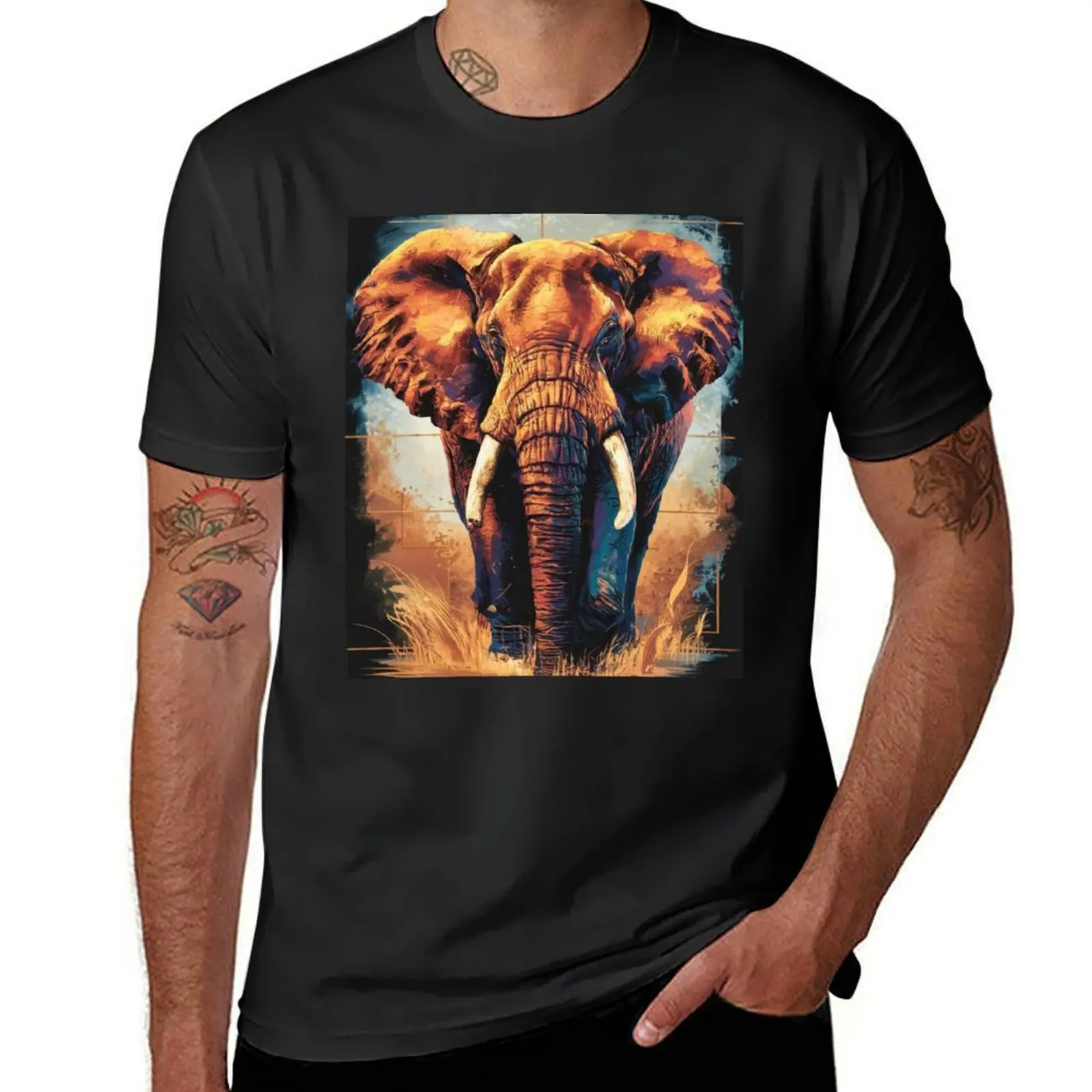

Elephant Portrait T-Shirt rapper graphic tees korean fashion sublime custom t shirt men tshirt