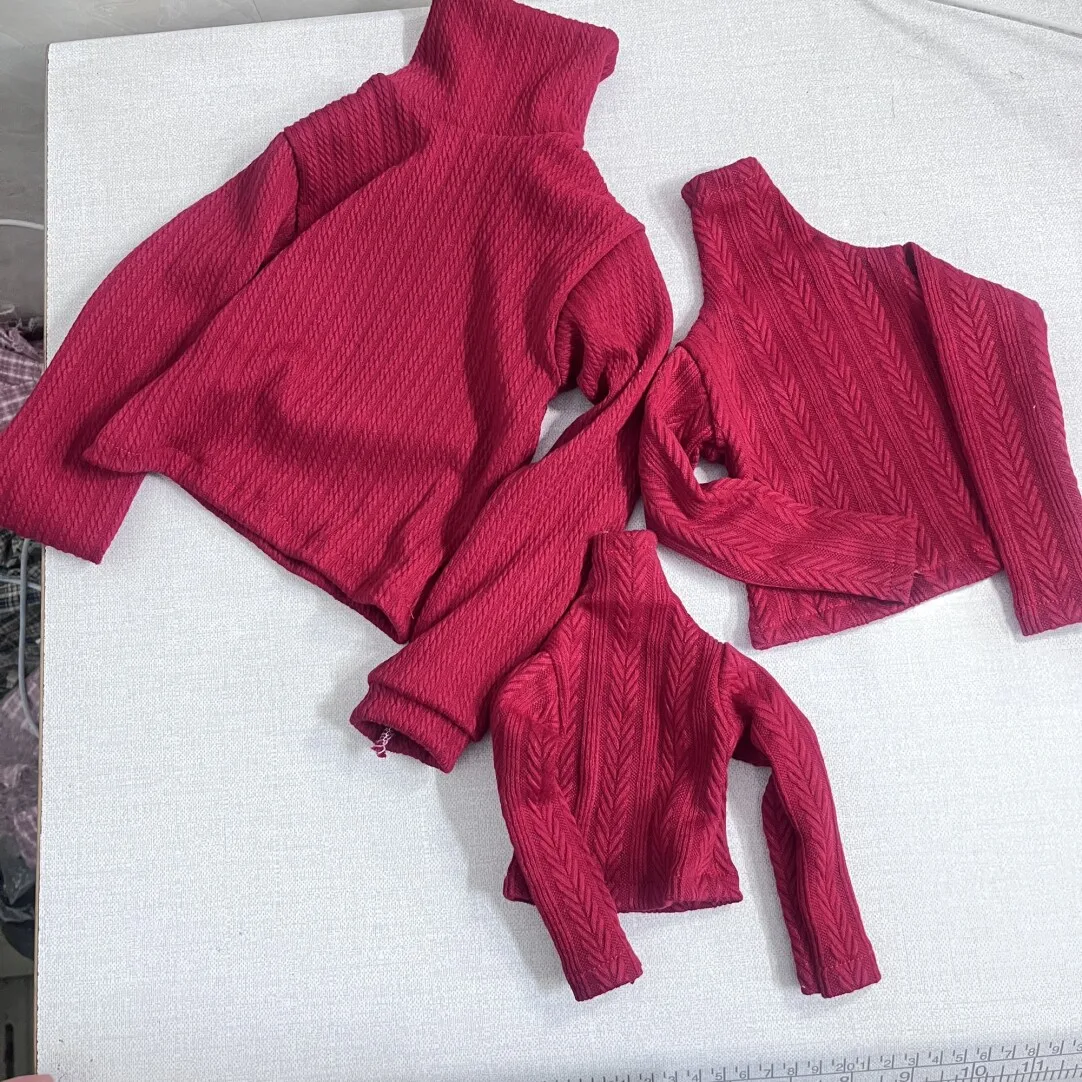 Ubranka dla lalek 1/3, pasujące na lalki BJD o wysokości 75 cm i 77 cm, sweter z dzianiny z wysokim kołnierzem, miękki, elastyczny, zabawki do przebierania, akcesoria dla lalek, bez lalki.
