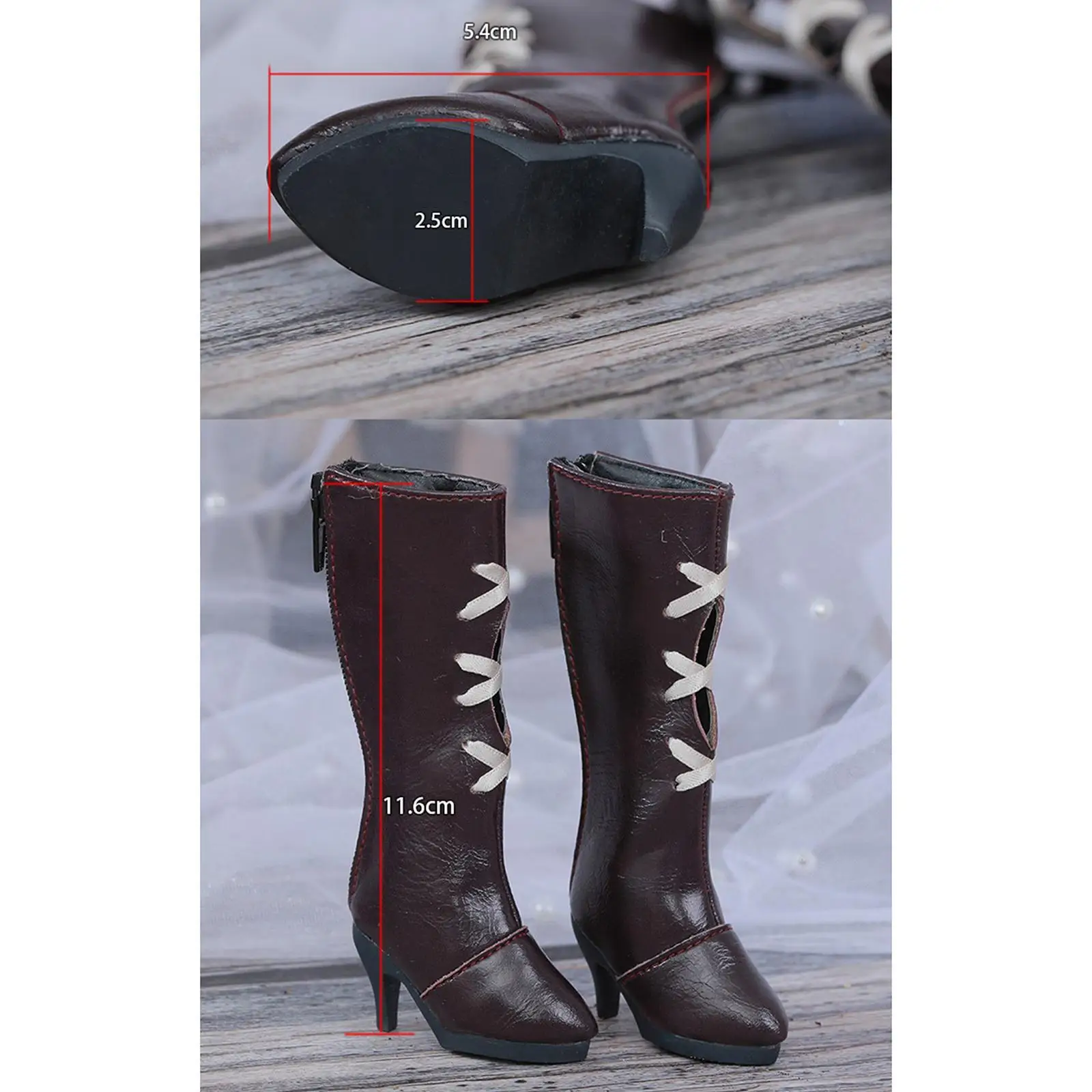 Muñeca BJD, botas altas informales Retro cómodas para accesorios de figuras de acción 1/4