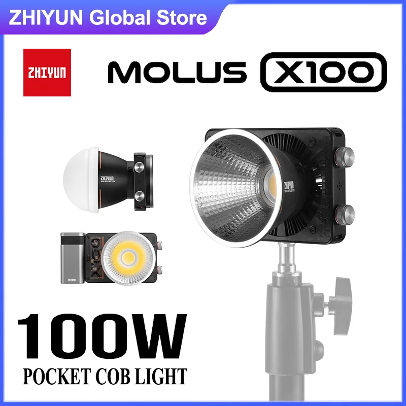 

Zhiyun MOLUS X100 Pocket Cob Light LED Light 100W 2700-6500K with APP Control for Studio Photography Lamp for Youtube Tiktok