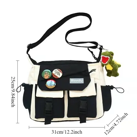 Harajuku Herr Nylon Axelväskor För Damer Messengerväska Flickor Skolväskor Ungdom Canvas Handväskor Axelväska Sac Bolsas 10 best sales axelväska i canvas för män - №8