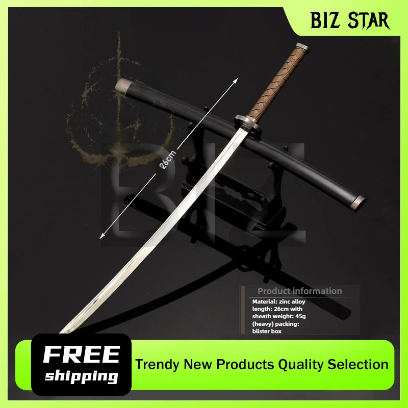 26 cm/10,24 pollici Eldenn Gioco Periferico Katana Spade Modelli di armi in metallo Coltello da combattimento Puntelli Cosplay Artigianato Ornamenti Ragazzo Giocattolo Regalo