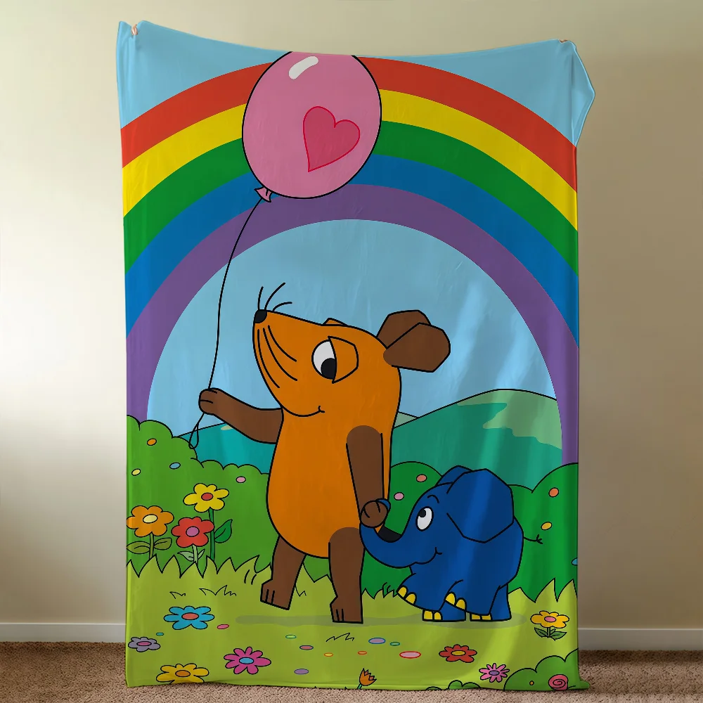Cartoon Die Sendung Mit Der Maus Blanket Throw Super Cosy Plush Living Room Sofa Couch Childish Birthday Gifts