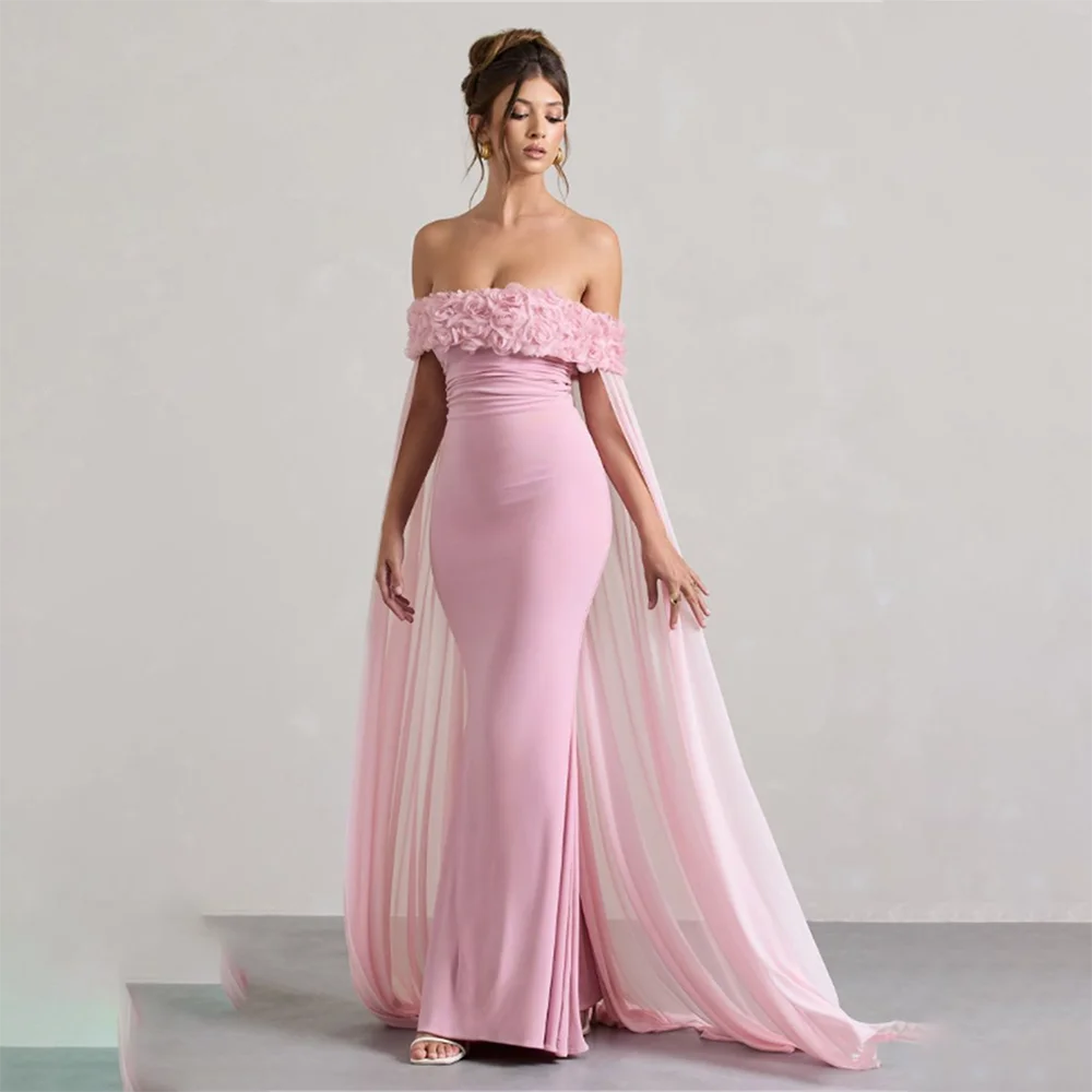 فستان سهرة نسائي فساتين لحضور الحفلات الموسيقية بدون حمالات حورية البحر زهري بدون أكمام لحفلات الكوكتيل فستان رسمي أنيق 2025 مخصص #1