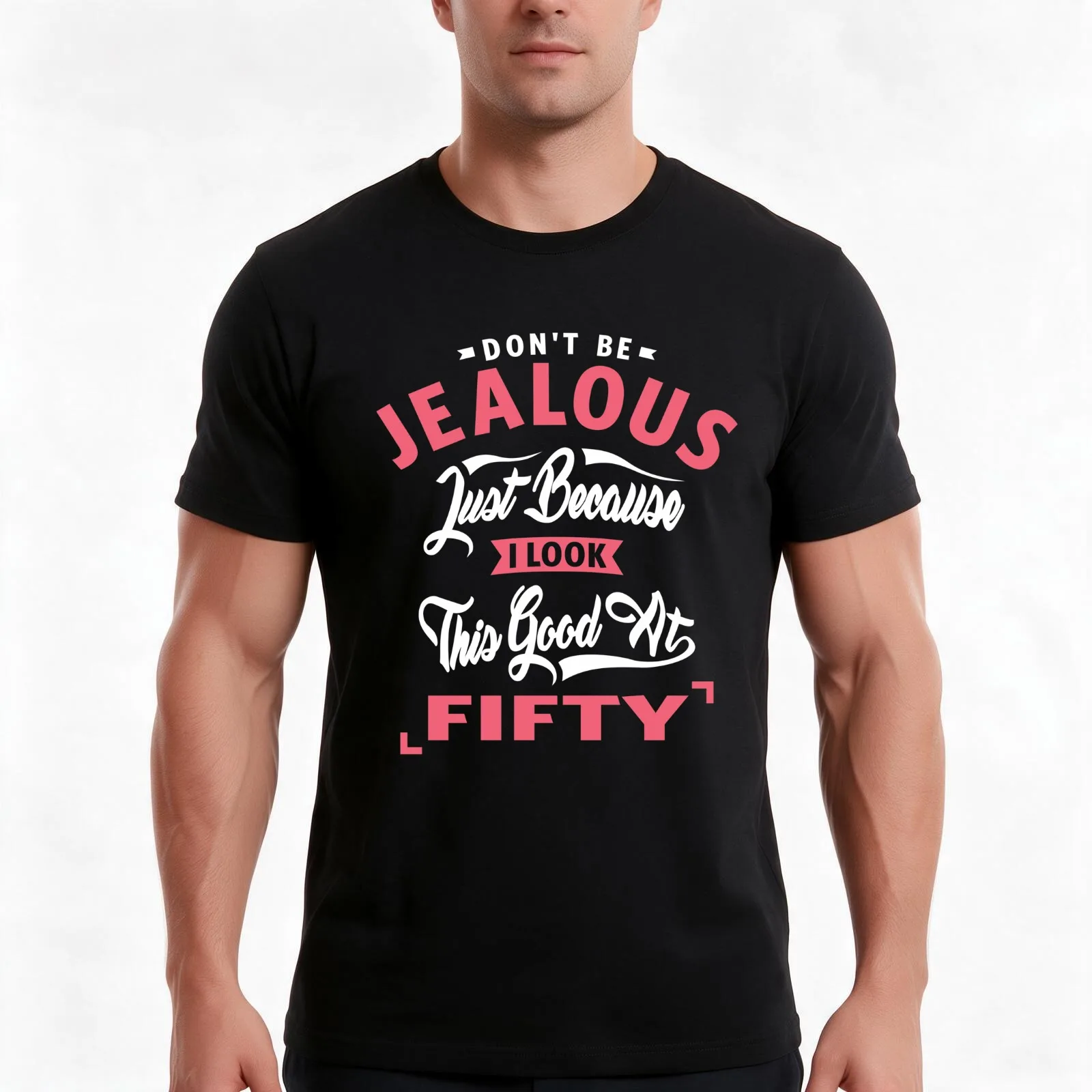 Don’t Be Jealous - 50 T-Shirt, Summer Casual Cotton Tee, Oversized Streetwear Tops, Vintage Graphic Print, Unisex Men Women