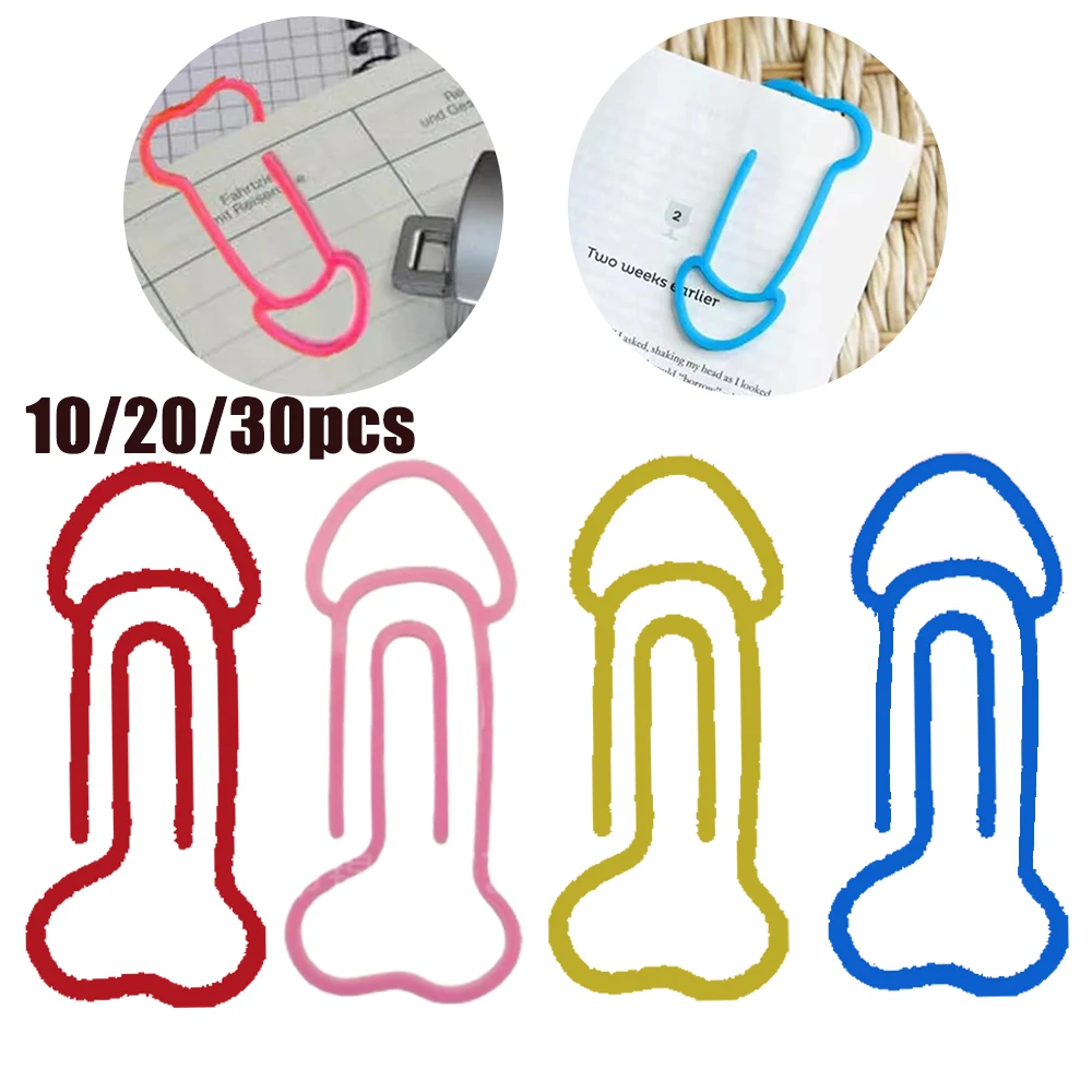 Plastic Creative Penis Shape Book Clips, Bookmark Clips, File Clamp, Paper Clip for Office and School, 10PCs, 20PCs, 30PCs