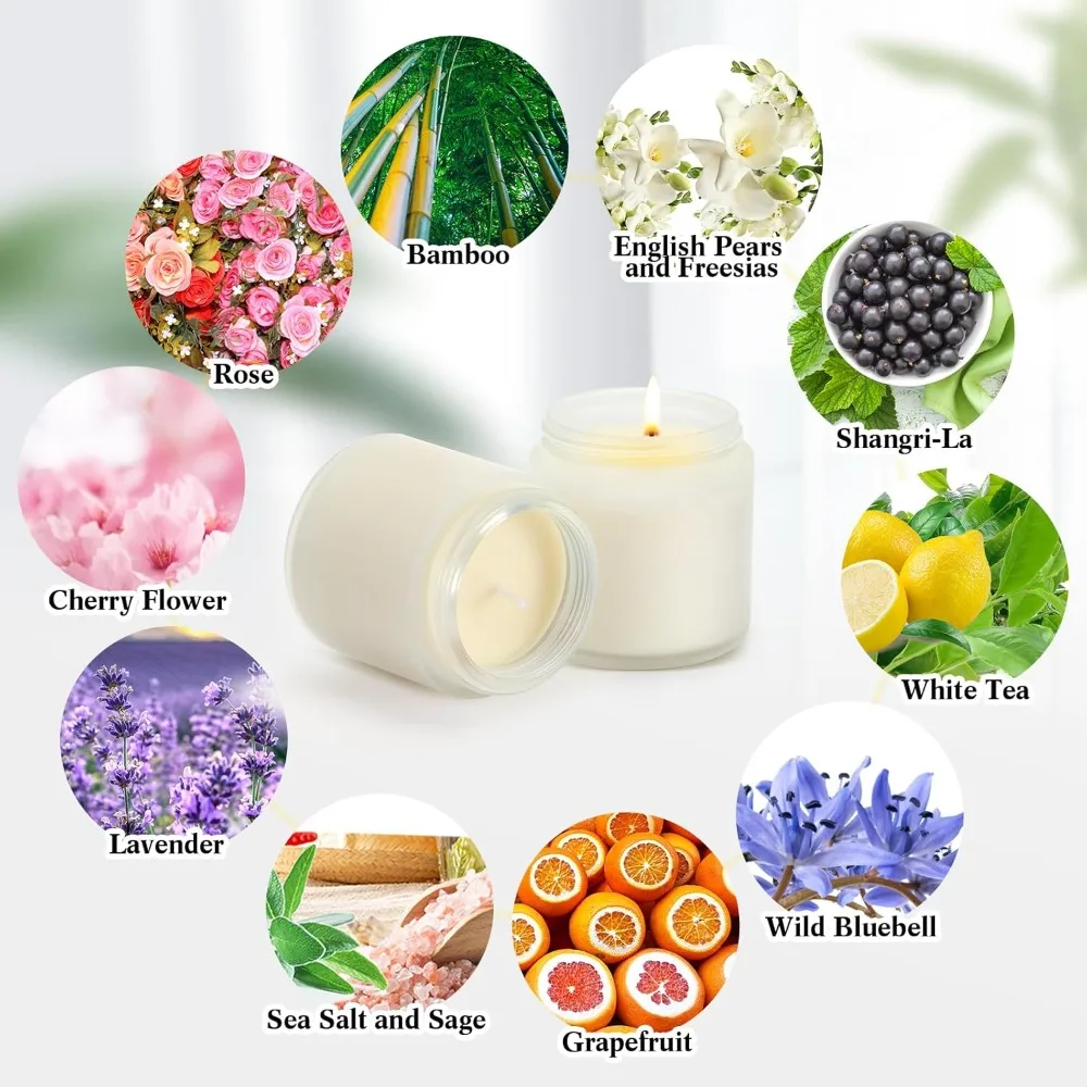 شموع برطمان ميسون صغيرة لعيد الميلاد 3.5 أونصة معطرة بالجملة 10 عطور هدايا للعلاج العطري لحفلات الزفاف وحفلات استقبال المولود الجديد #3