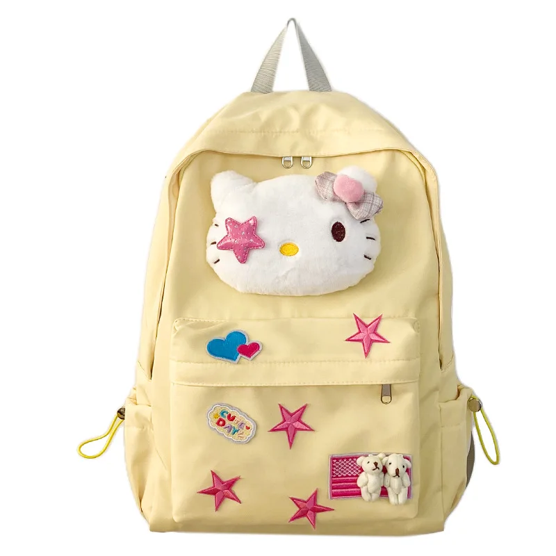 Sanrio Hellokitty Kuromi My Melody Pom Pom Purin Anime Backpack Cute Schoolbags Cartoon Shoulder Bag Birthday Gift for Friend