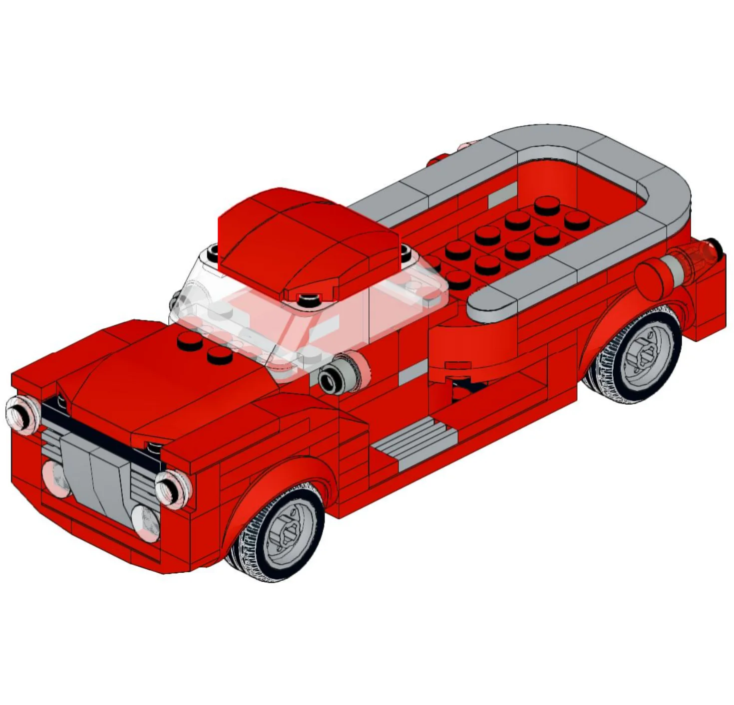nuclear radiation series game pickup bricks truck for game fans gift blocks moc car nuclear war scene accessory bricks vehicle
