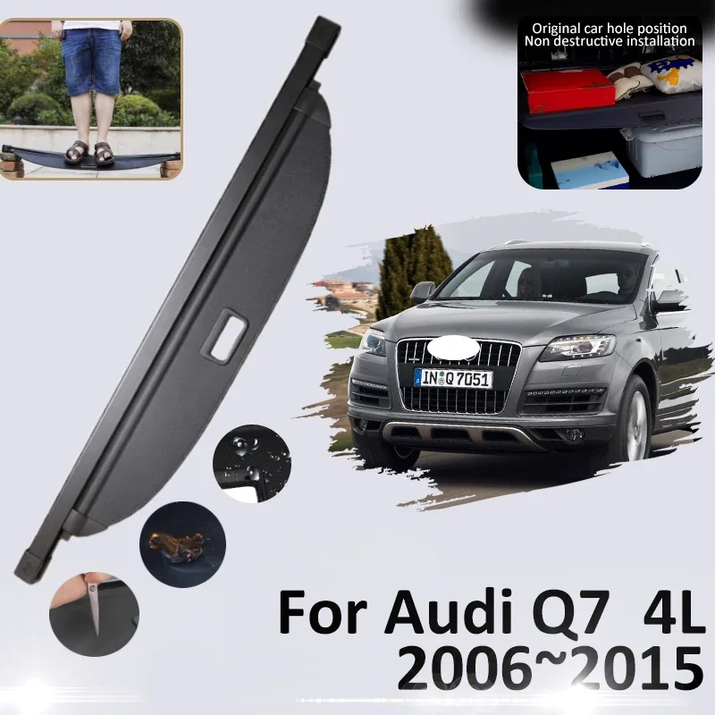 Rear Trunk Cargo Cover For Audi Q7 4L 2006~2015 2008 2011 Security Partition Board Shielding Shade Curtains Interior Accessories