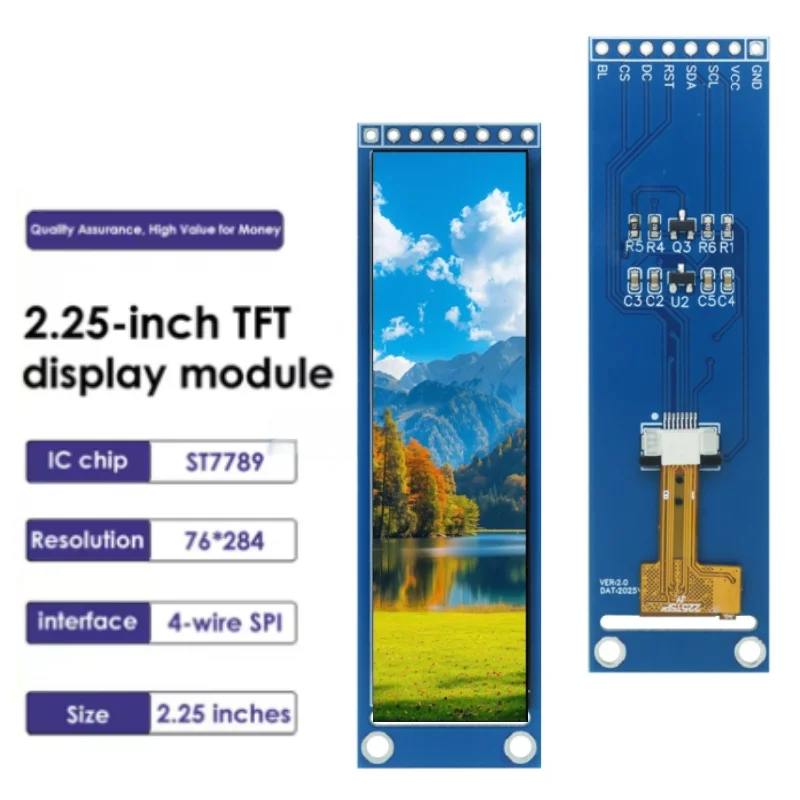 SAMIORE ROBOT 2.25-inch TFT LCD ST7789 small screen 76*284 module LCD full view SPI color screen