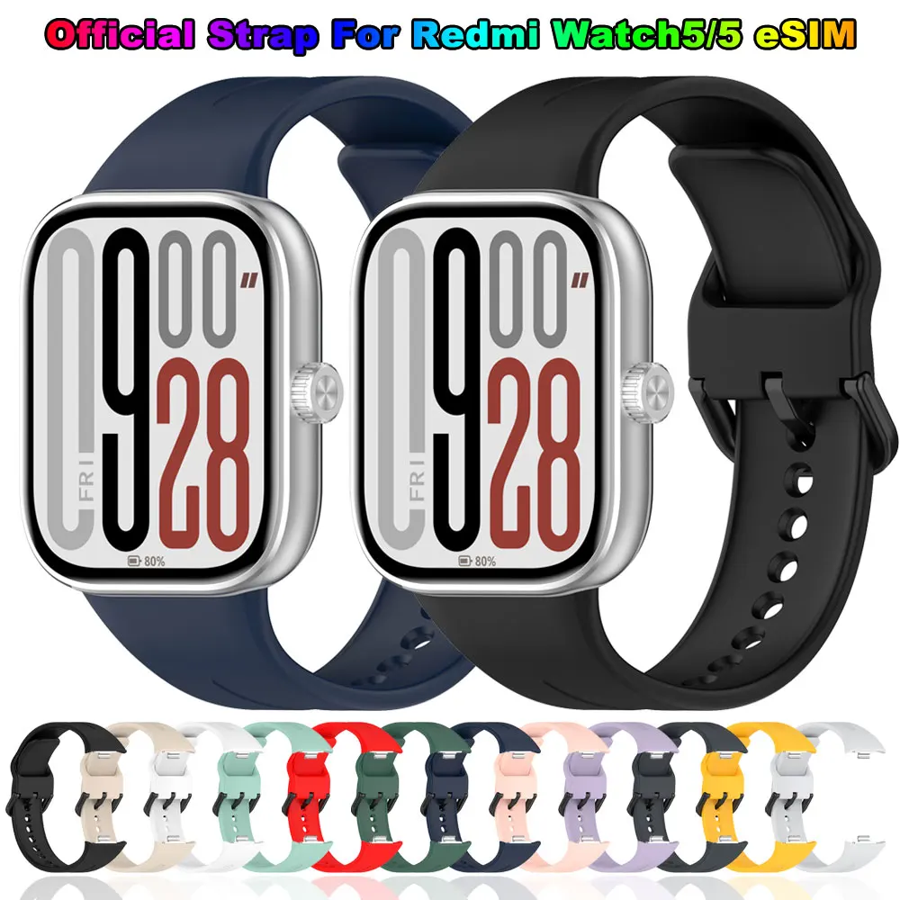 Original Silicone Watchband For Redmi watch 5 SmartWatch WristBand For Redmi watch 5 eSIM Bracelet Band Sport Strap Accessories