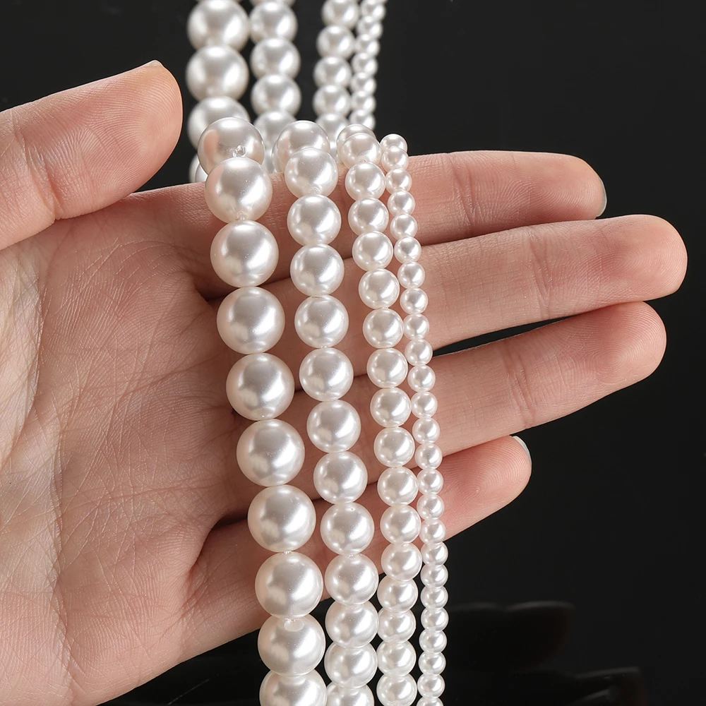 1 ستراند 4-10 مللي متر Aoubt 39-96 قطعة الزجاج اللؤلؤ الاصطناعي فاصل مستدير فضفاض الخرز DIY بها بنفسك مجوهرات أساور القلائد صنع المورد #5
