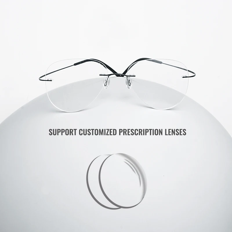 Toketorism Lightweight Rimless Eyeglasses For Women Pilot Prescription Glasses For Men Optical Eyewear