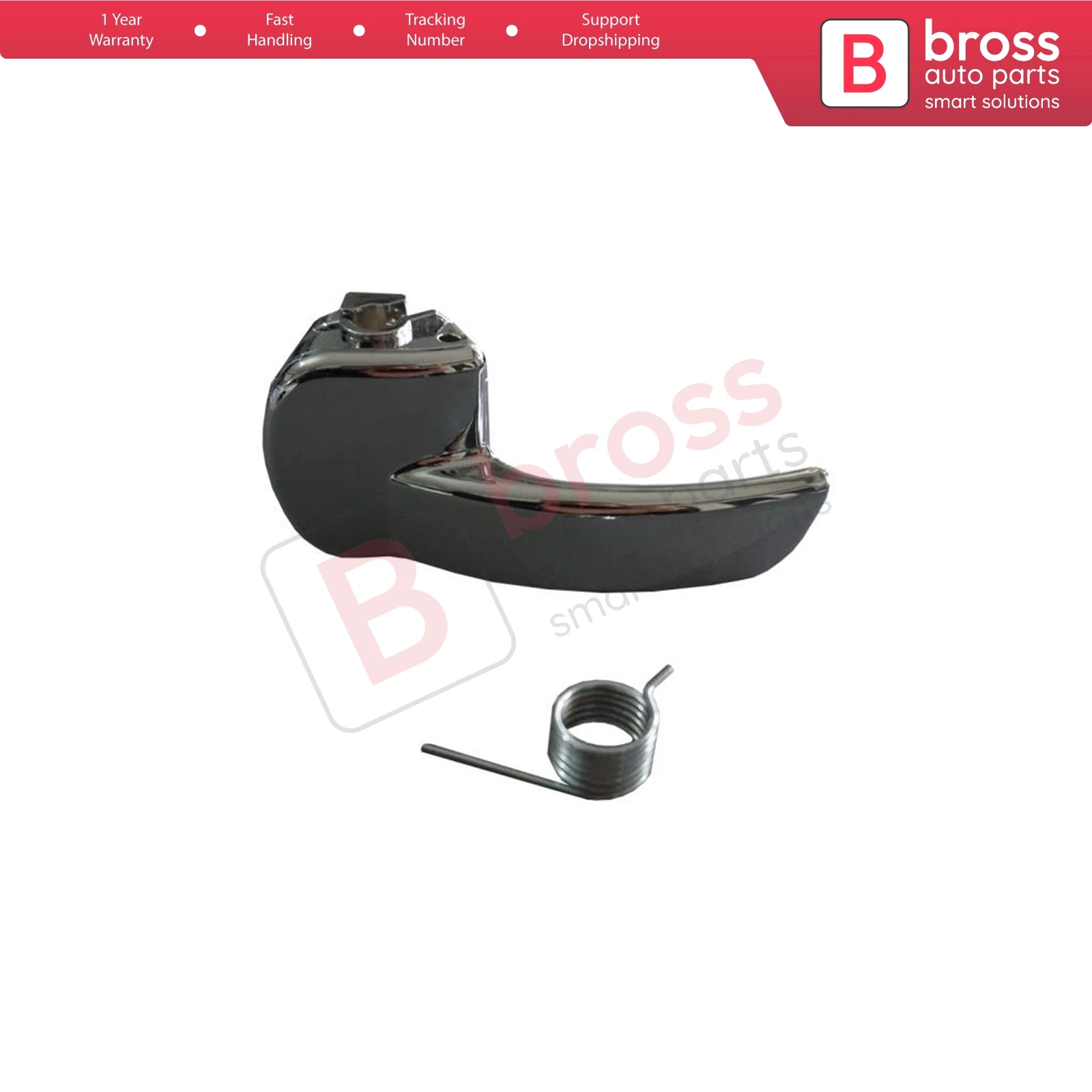 Bross BDP916 Interior Front or Rear Left Side Door Chrome Handle  For Nissan Qashqai 2007-2013 J10 Dualis 80670JD00E, 80671JD00E