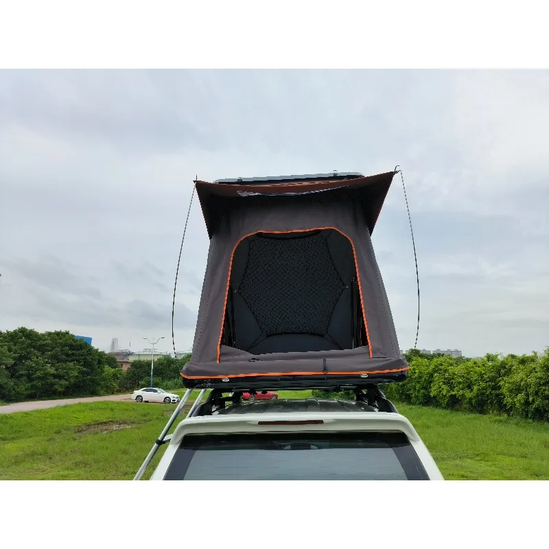 Hard shell roof tent for camping, large internal space, ABS clamshell hard shell roof tent