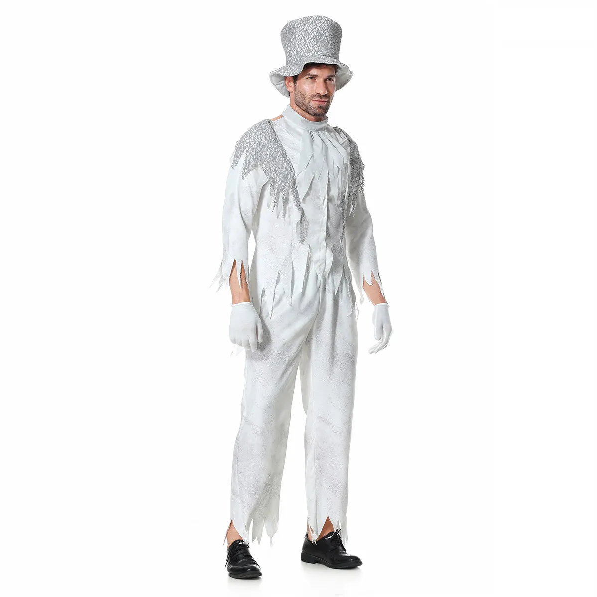 

Новый Хэллоуин Дьявол Свадьба om Zombie Bloodsuing Demon Костюм для выступлений большого размера Мужской Косплей Терор Наряд