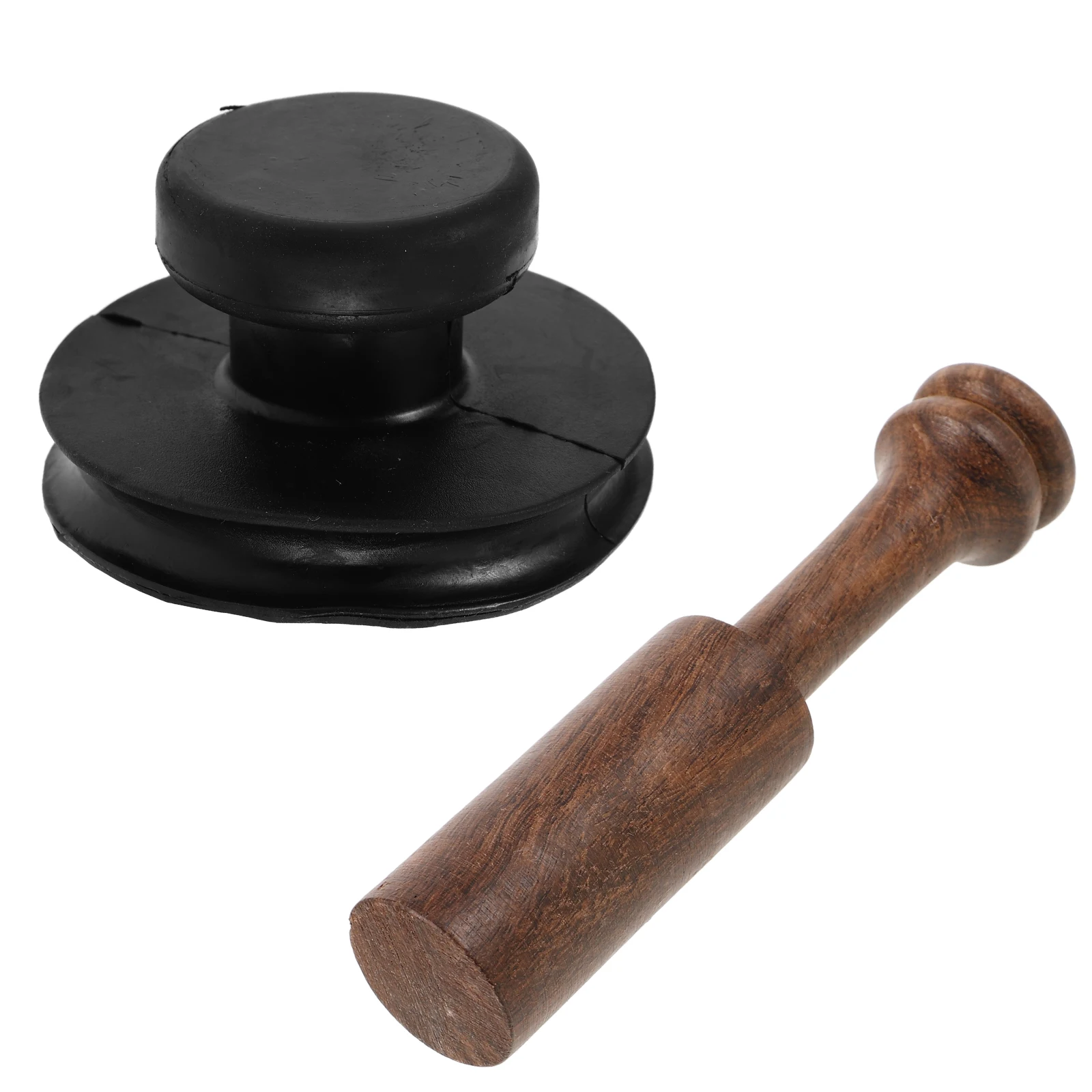 

Peach Wood Stick Sound Bowl Hammer Rubber Sucker Tool Lift Handle for Singing Lifting Supplies Lifter