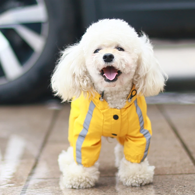 

Raining Day Pet Outdoor Raincoat Customize Wholesale Manufacturer Walking Dog With Hood Waterproof Reflective