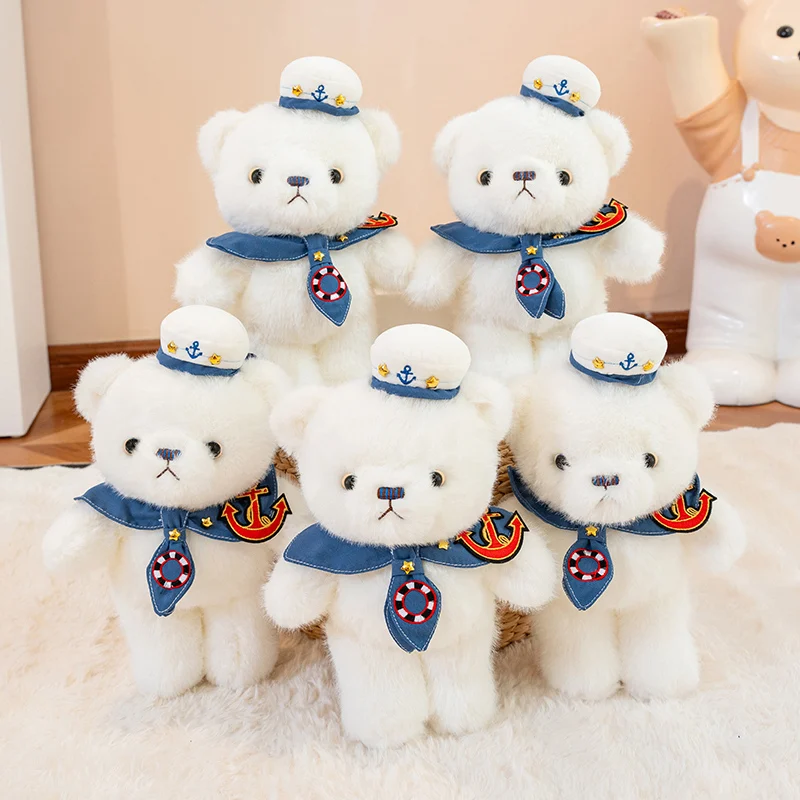 

30cm Cartoon Navy Uniform Bear Plush Toys Cute Stuffed Animals Soft Sailor Suit Clothes Little Bear for Kids Gifts Home Decor