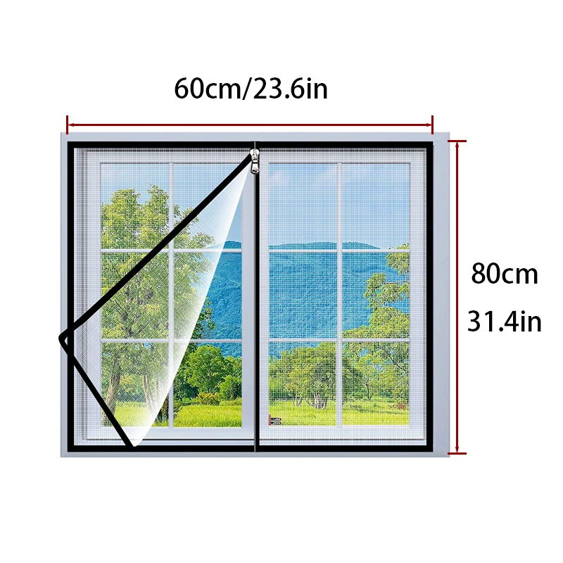 Self-Adhesive Indoor Insect Fly Mosquito Window Screen Curtain Mosquito Netting Door Anti Mosquito Net Window Mesh Bug Net 1PC