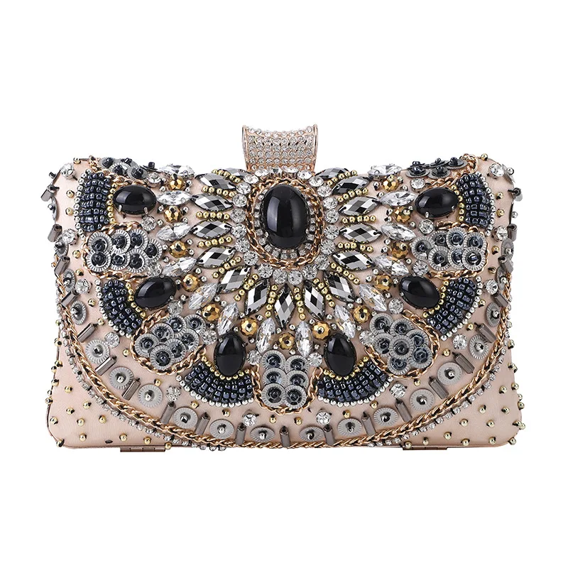 Luxury Purse Women Beaded Handbag Diamond Evening Bag Clutch Bag Fashion Elegant And Charming Ladies Party Bride Embroidered Bag