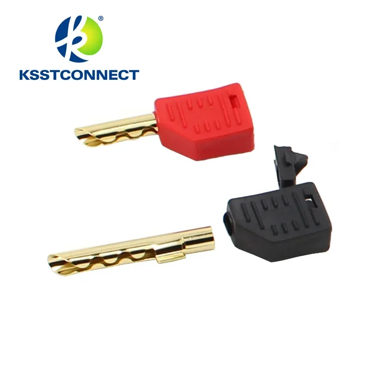 10pcs Stackable Male 4mm Banana plug self-assembly test leads connector free shipping