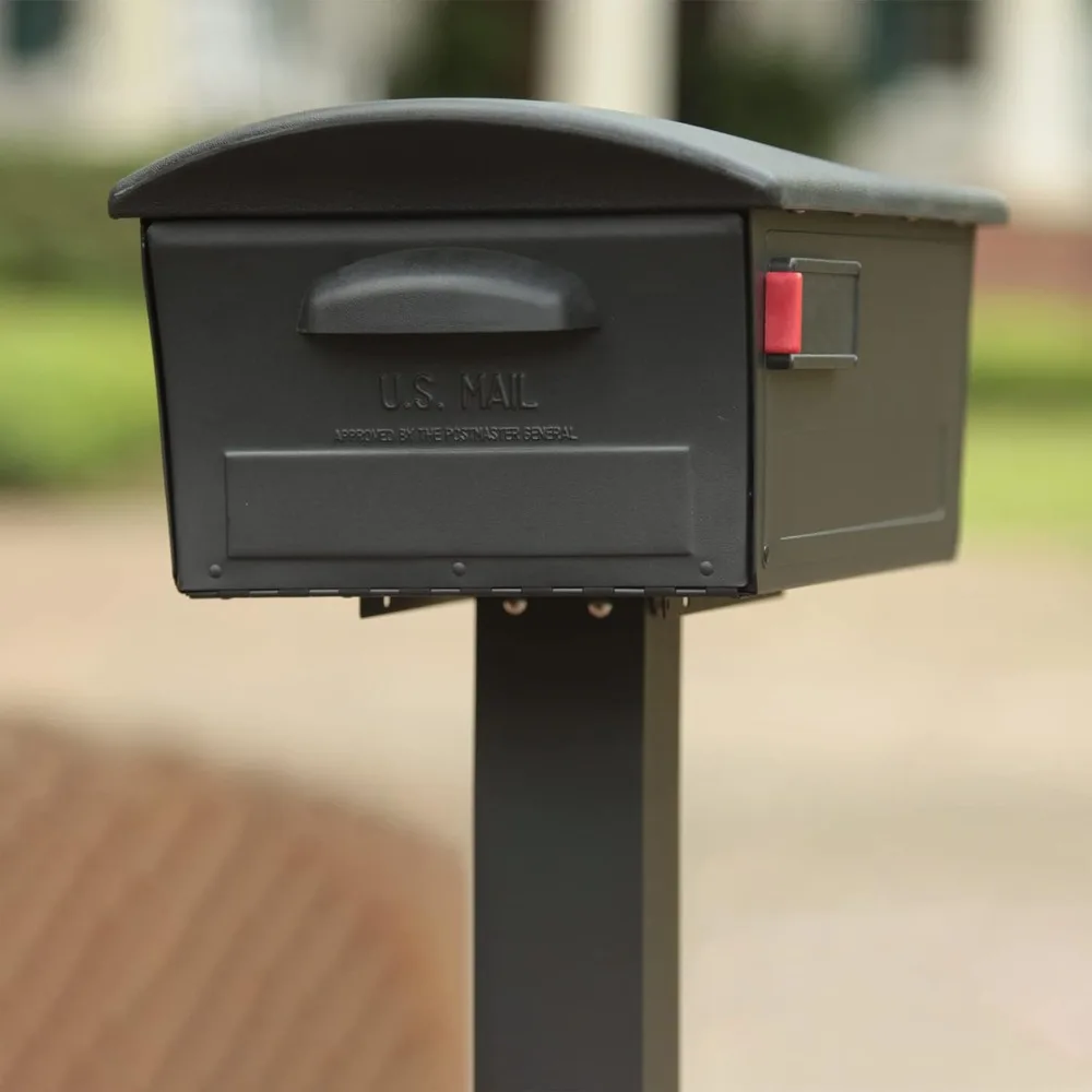 Mailsafe Plastic, Locking, Post Mount Mailbox, Compatibility Code C, RSKB00AM, Black, Large Capacity