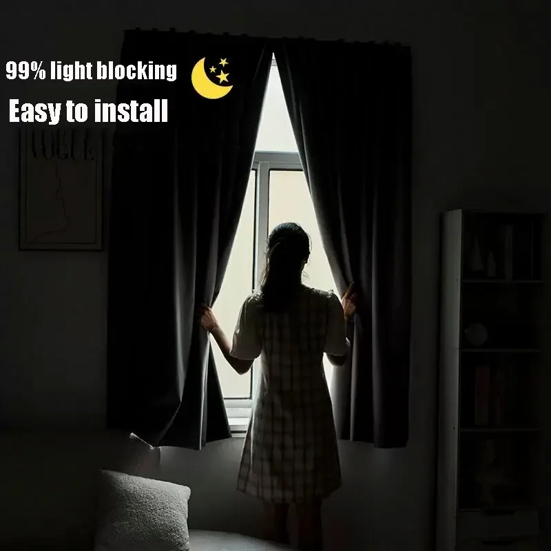 1 PC 99% Blackout Sunshade Curtains Room Darkening Blackout Curtains for Bedroom Dining Room Living Room Kitchen Balcony Garden