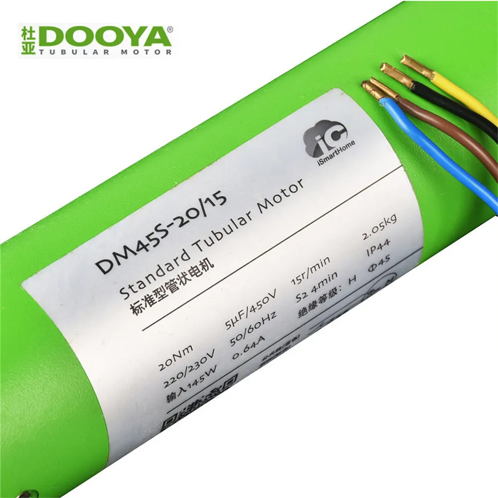 Dooya DM45 Rolling Tubular Motor,Rf433 Motor with 3 wires,4 wire motor,220/230V 50/60hz,for Rolling Blinds/Canopy/Lift System