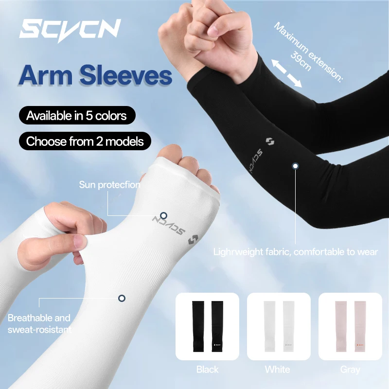 SCVCN جديد المشي لمسافات طويلة الصيد الجري Bikinglce CoverCooling النسيج كم الرجال النساء في الهواء الطلق الدراجات UPF50 + أكمام الحماية من الشمس