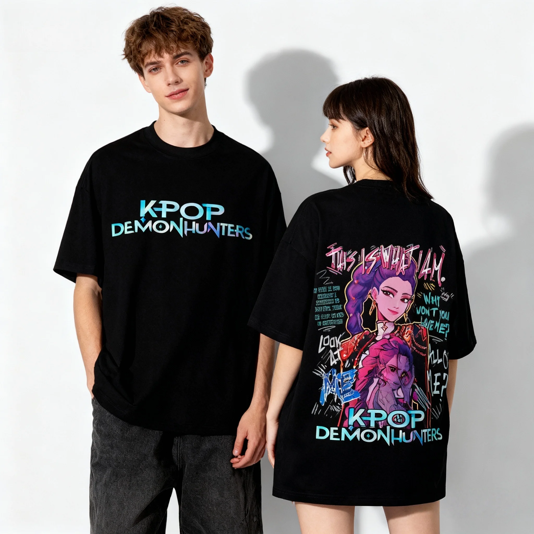 

Лето 2026, мужская командная футболка KPOP Witch Hunting Team Gaza, уличные мужские и женские топы большого размера в европейском и американском стиле