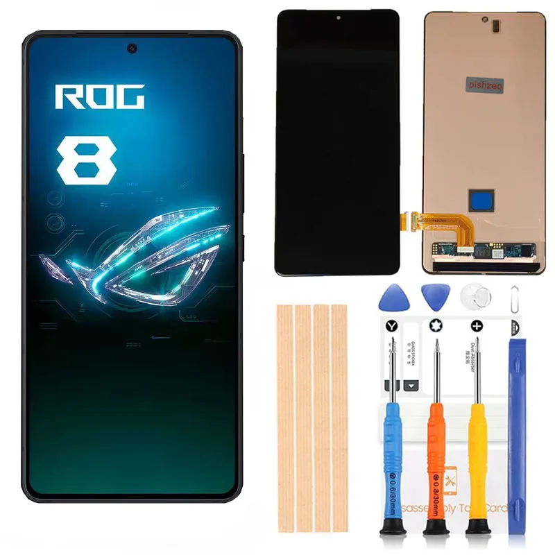 OEM 6.78 Inch Super AMOLED Digitizer Assembly For ASUS ROG Phone 8 Pro Screen Replacement AI2401 Touch Display With Repair Parts