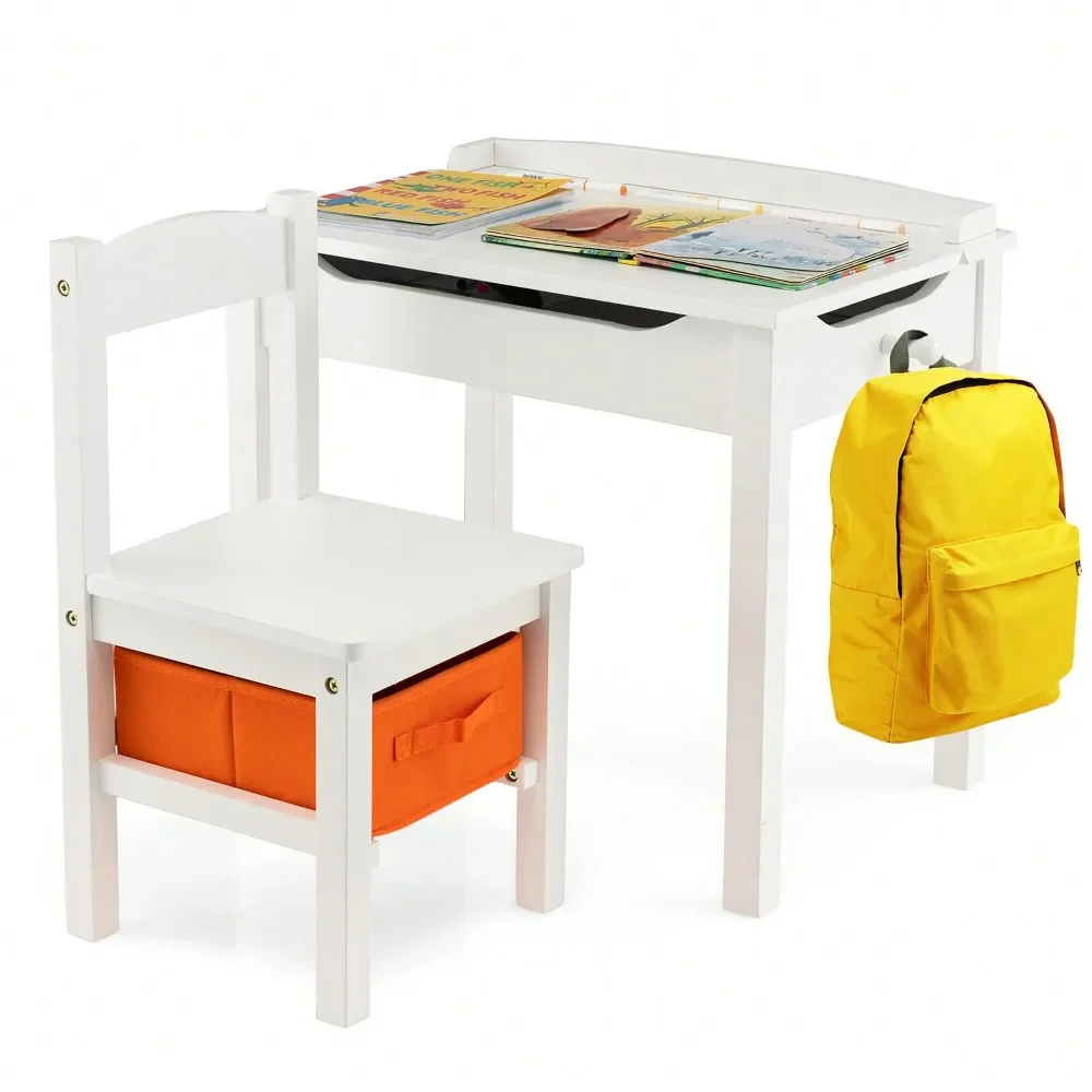 

Kids' Tables And Chairs Escritorio Para NiñosKids Table And Chair Set Wood Activity Study Desk W Storage Drawer Hook