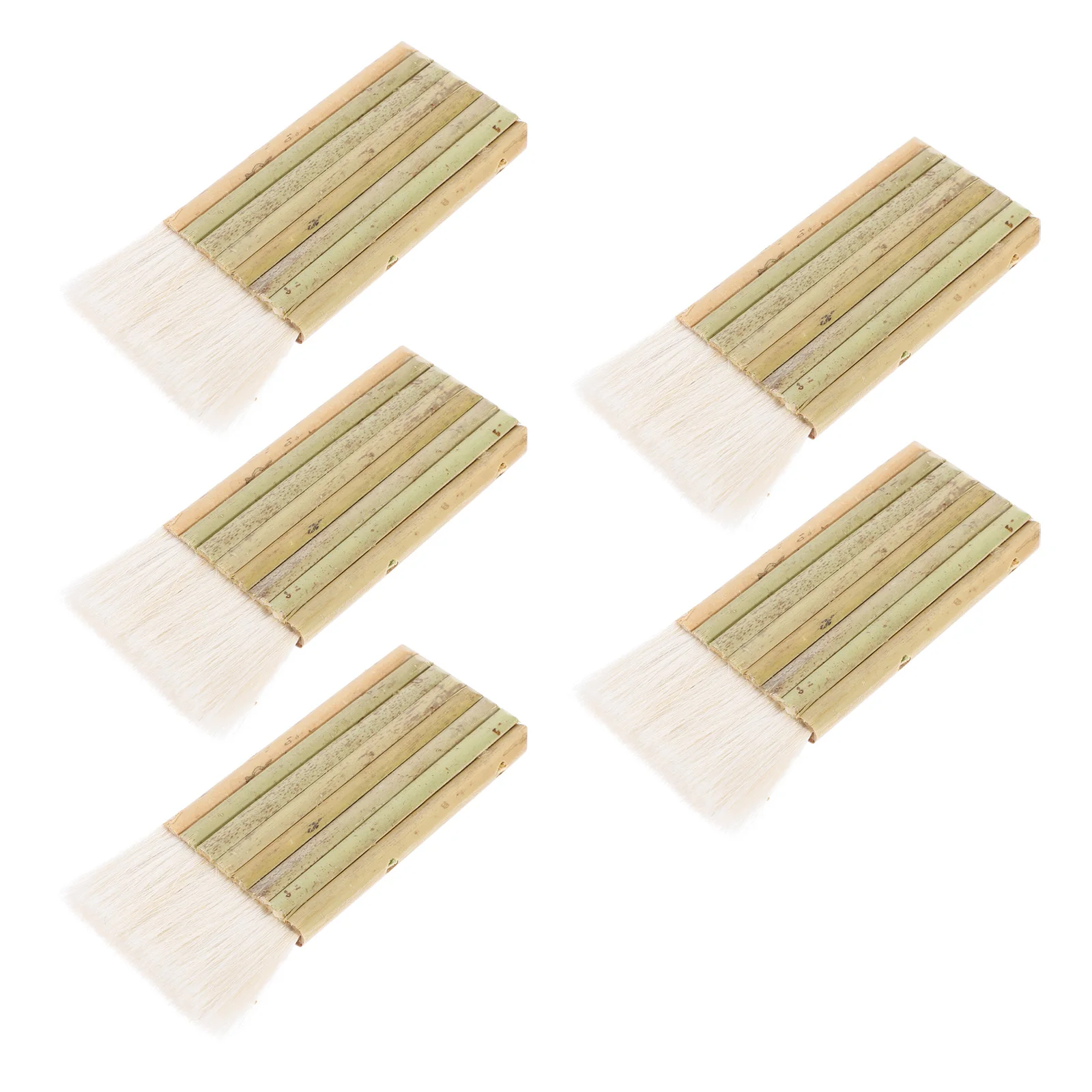 

5 Pcs Wool Flat Brush Painting Supplies Paintbrushes Watercolor Wide Bamboo Hake Blender Oil