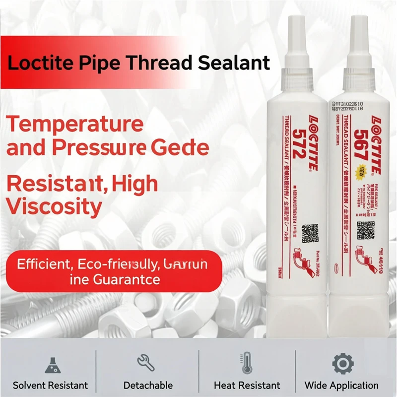 Loctite 565 567 572 577 Thread Sealant 50ml 250ml Food Grade High Pressure Pipe Thread Sealant Glue
