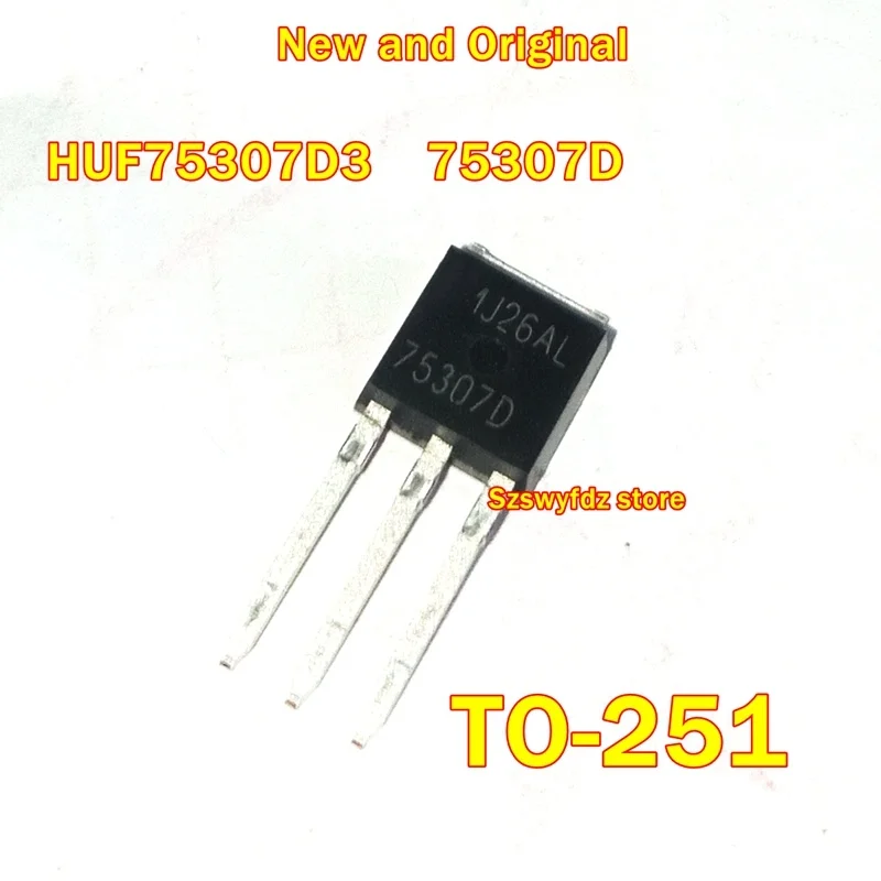 

5pcs to 100pcs HUF75307D3 75307D TO-251 New and Original 15A, 55V, 0.090 Ohm, N-Channel UltraFET Power MOSFETs