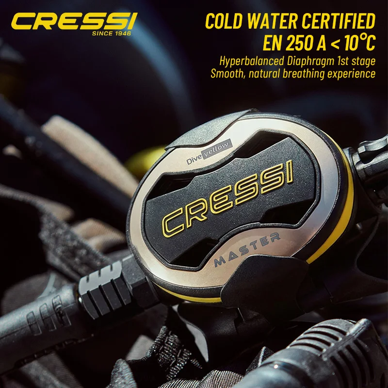 Cressi High-Performance Scuba Diving Regulator INT DIN for Cold Water Divers T10 SC PVD Master 80th Limited Edition