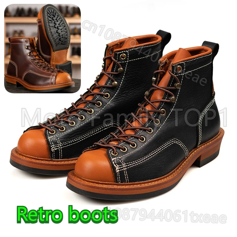 American retro locomotive shoes Boots For Motorcycle free shipping