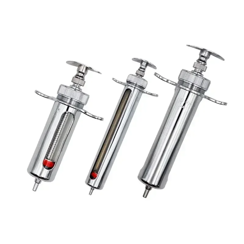 A A High Quality Stainless Steel Syringe For Animal Use, 10ml Syringe, Continuous Injection Vaccine Syringe, Needle Tube