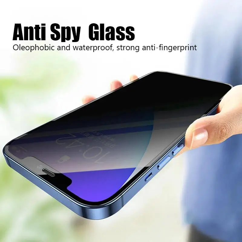 2/4 Piezas Vidrio Templado Anti-espía de Privacidad Protector de Pantalla para iPhone 11 XR 12 13 14 15 16 17 Pro Max 15 16 14 Plus Air Película de Vidrio 5