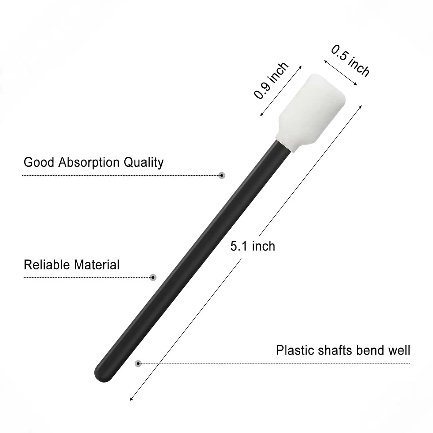 Black Printhead Solvent Cleaning Foam Clean Printer Head Sponge Cotton Buds Stick for Epson Roland Mimaki Mutoh Print Head Tool