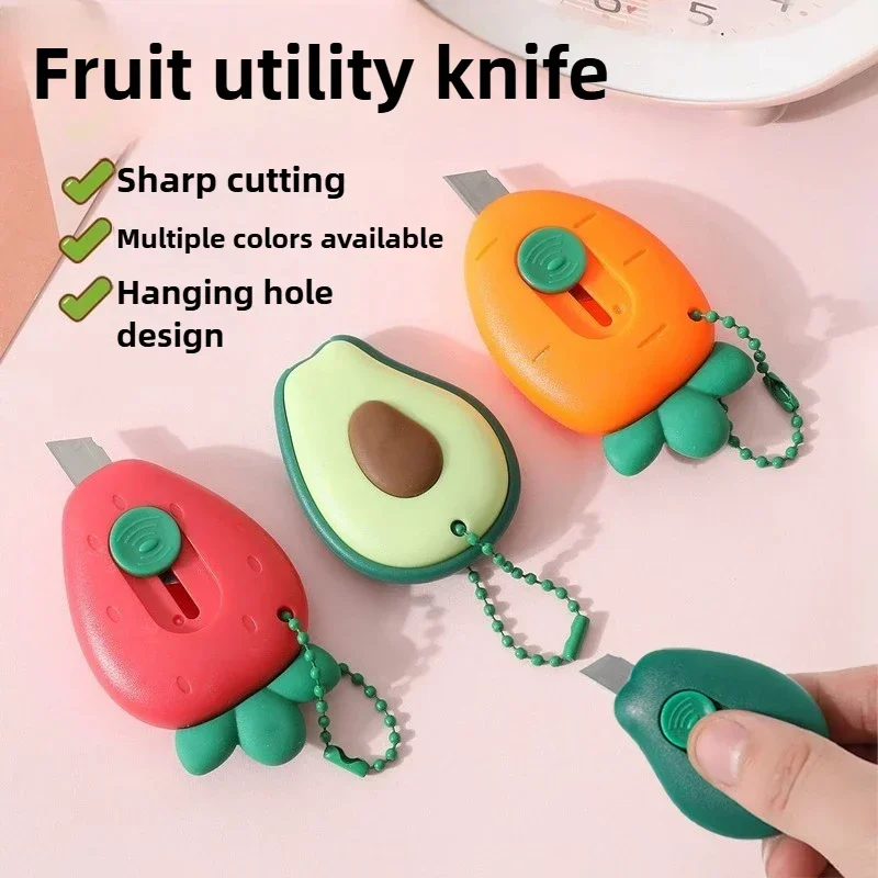 Cute mini fruit shape utility knife hanging Paper Cuttings tool art knife student supplies portable multi-function hand knife