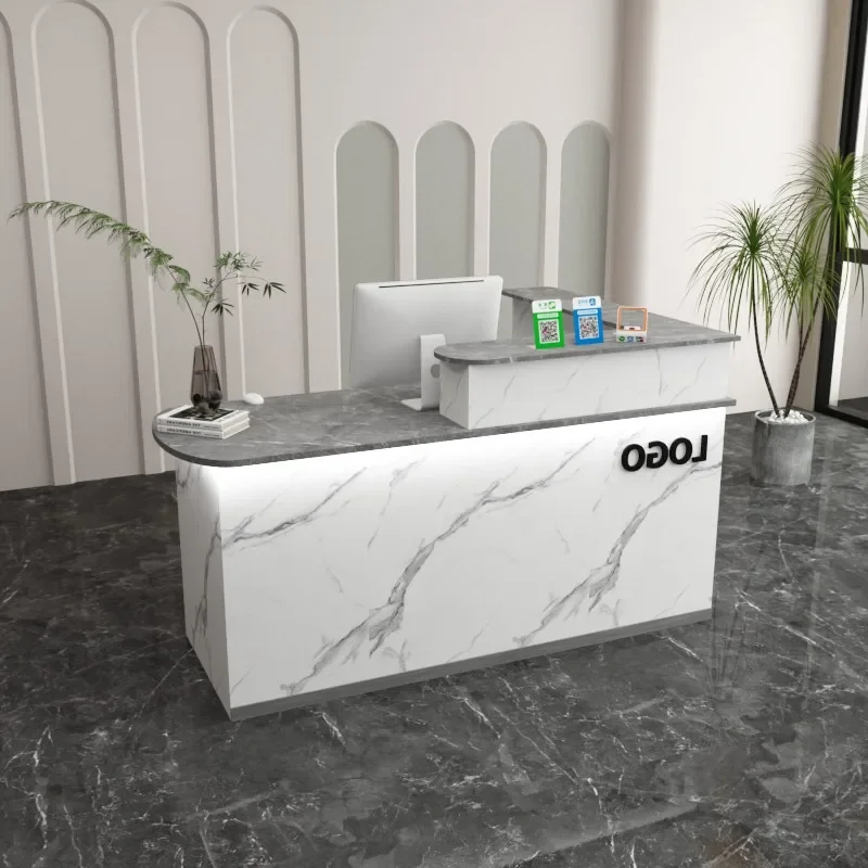 

Japanese Display Reception Desks Counter Cabinet Luxury Reception Desks Acrylic Podium Counter Reception Cash Register Table