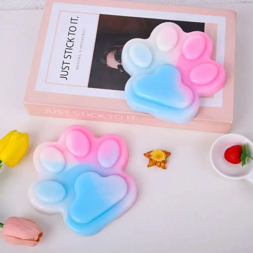 Cute Extra Large Squeeze Cat Paw Toys TPR Soft Pinching Cat Paw Sticky Decompressing Toy Funny Gift