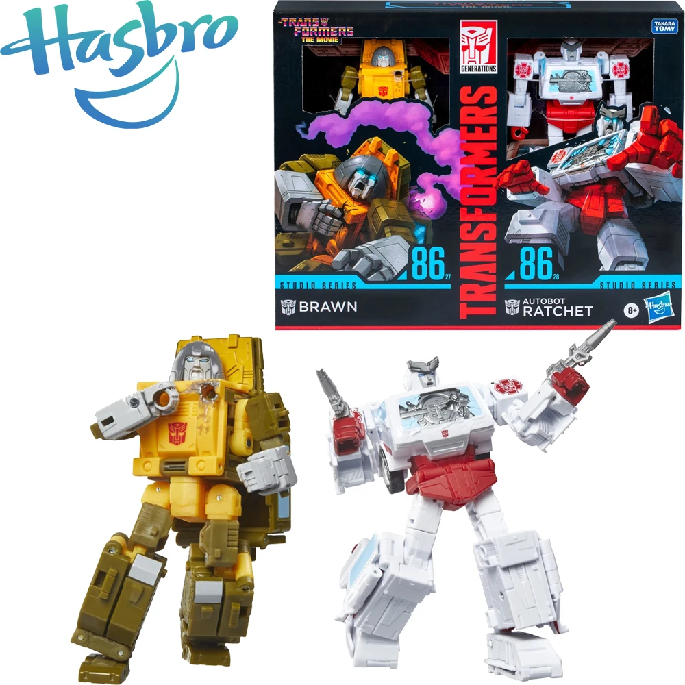 In Stock Original Hasbro Transformers The Movie Studio Series 86-27 Deluxe Class Brawn 86-28 Voyager Class Autobot Ratchet Model