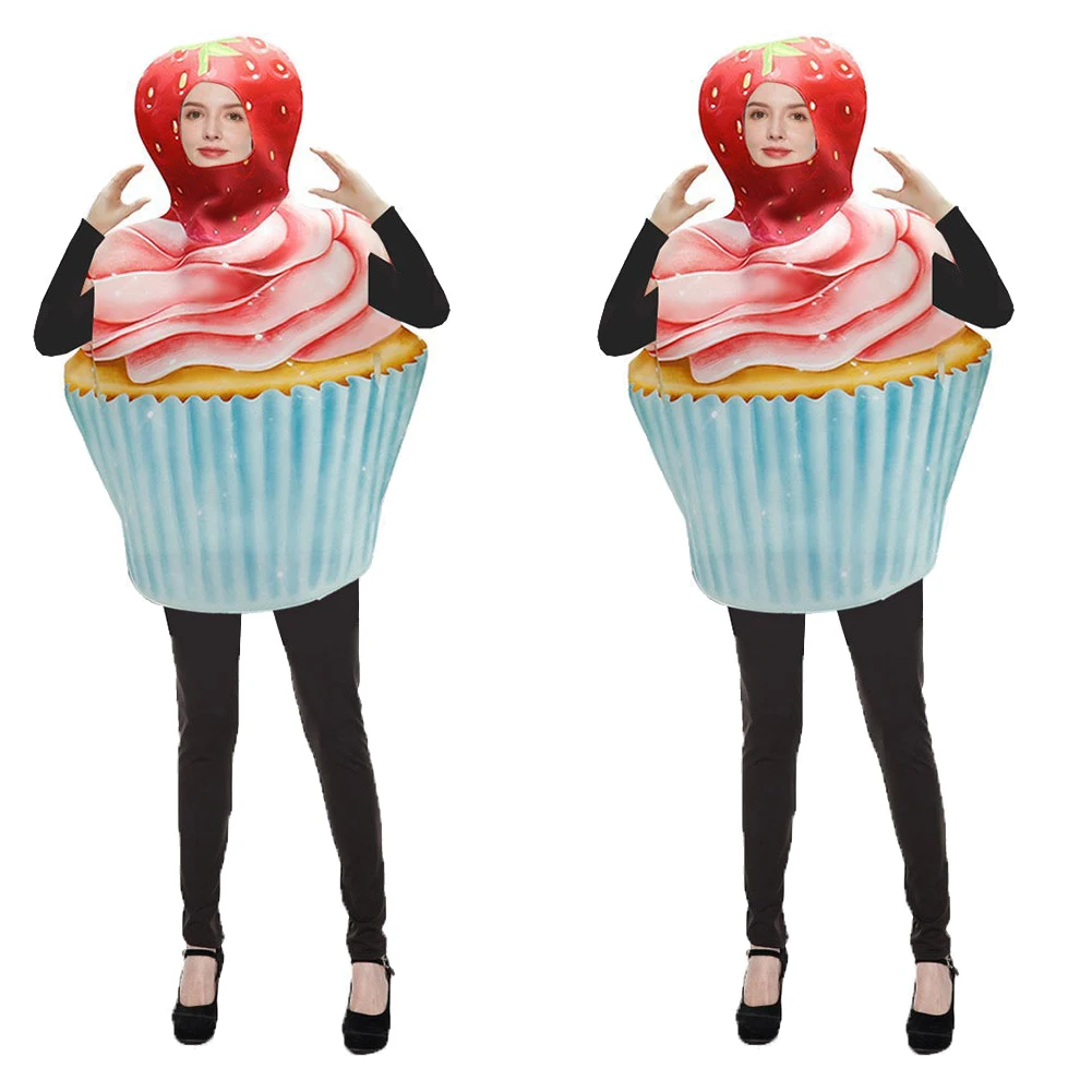 

Unisex Strawberry Ice Cream Roleplay Jumpsuit Cosplay Costumes Outfits Children Disguise Halloween Carnival Party Suit for Adult