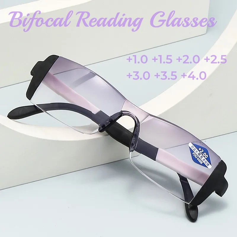 

Anti-Blue Light Bifocal Eyeglasses TR90 Presbyopia Eyewear Magnetic Therapy Reading Glasses Men Women +1.0 To +4.0